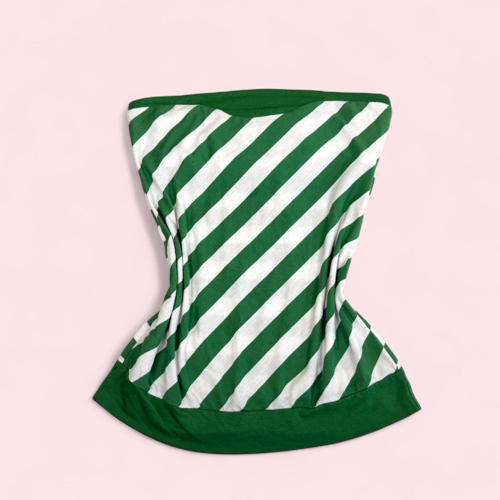 Vintage y2k Xhilaration green & white striped tube top
